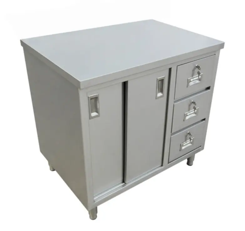 Omcan 24″ X 60″ Stainless Steel Worktable With Cabinets And Drawers 44190 1