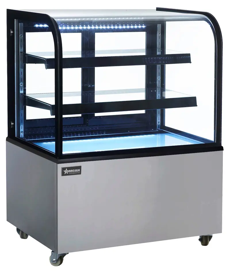 Omcan 36" Two (2) Shelf Non-Refrigerated Dry Bakery Display Case, 10.4 Cu.Ft (295 L) 47102 1