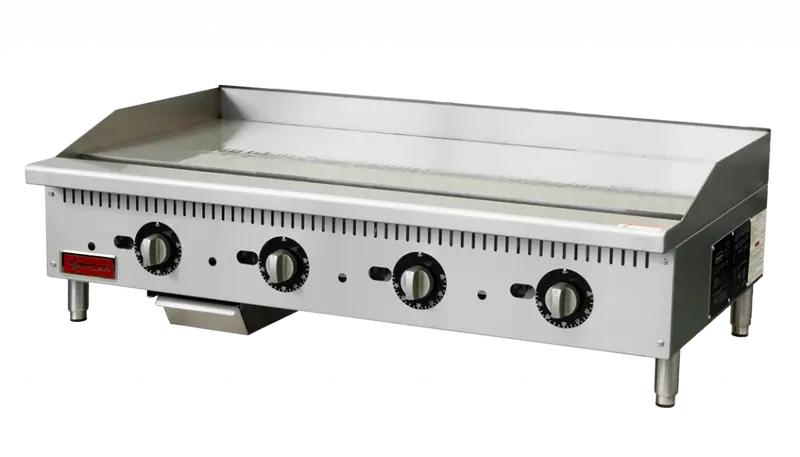 Omcan 48″ Countertop Gas Griddle 4 Burners With Thermostatic Control – 112,000 Btu 47373 1