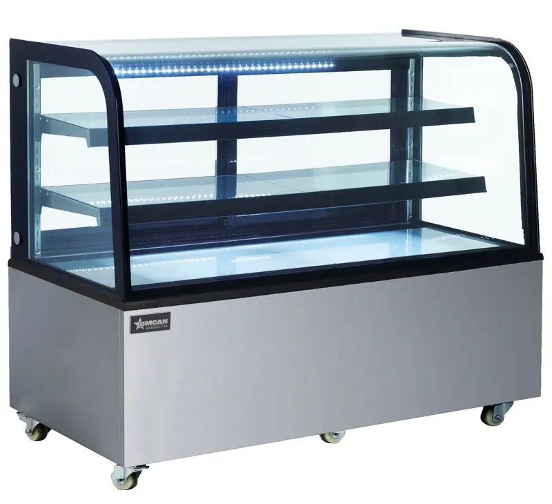 Omcan 60" Two (2) Shelf Non-Refrigerated Dry Bakery Display Case, 18 Cu.Ft (500 L) 47104 1