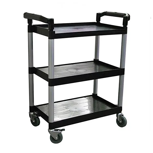 Omcan Black Plastic Bussing Cart With 16″X24.75″ Tray, 24183 1