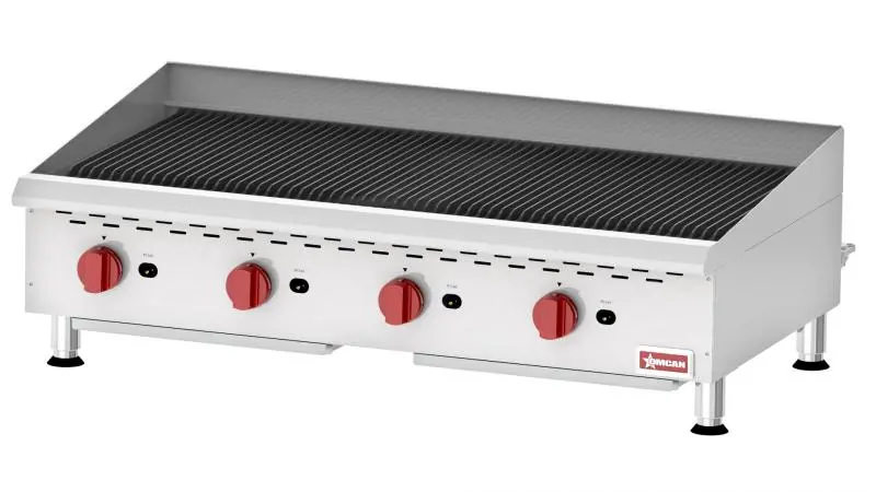 Omcan Countertop  Radiant Gas Charbroiler With 4 Burners 43729 1