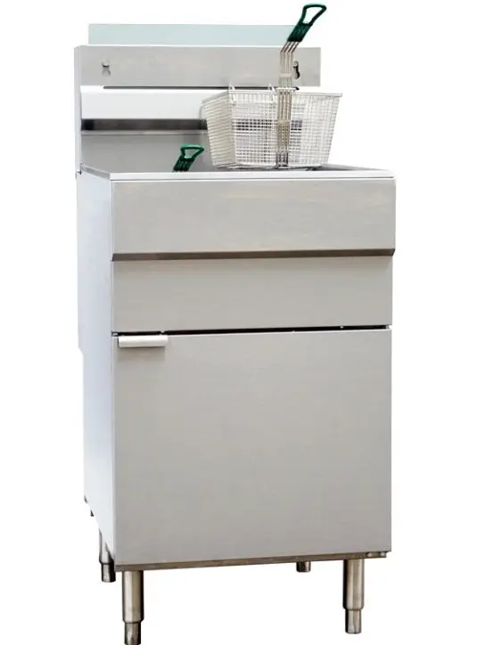 Omcan Natural Gas Floor Fryer With 150,000 Btu 46021 1