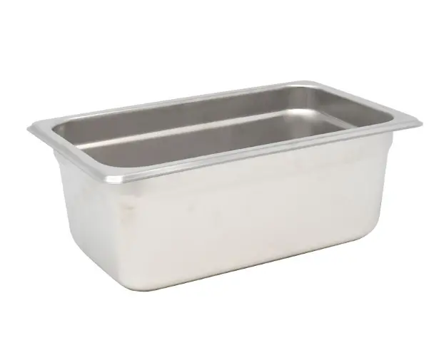 Omcan Quarter-Size Anti-Jam Stainless Steel Steam Table Pan – 4″ Deep 80273 1