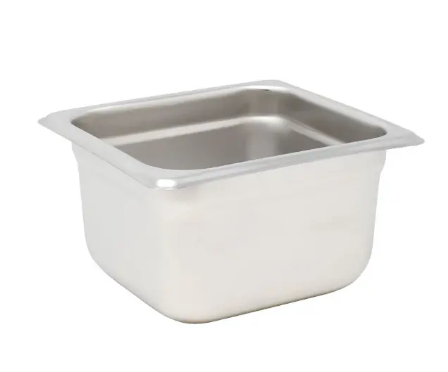 Omcan Sixth-Size Anti-Jam Stainless Steel Steam Table Pan- 4″ Deep 80278 1