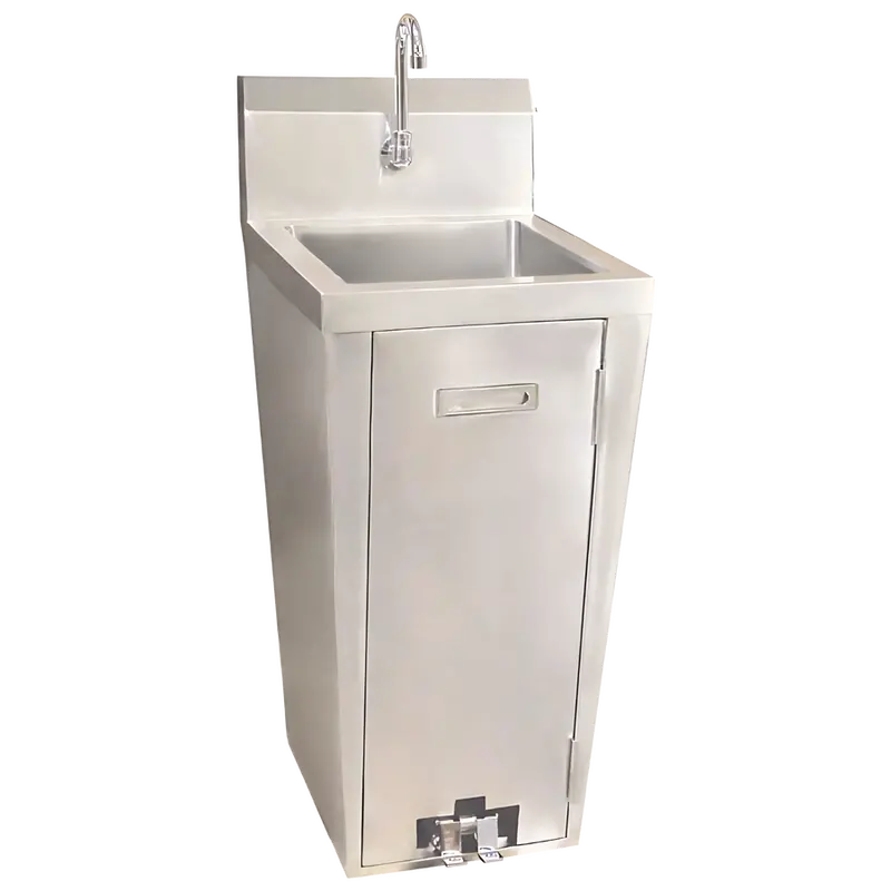 Omcan Stainless Steel Pedestal Hand Sink With Foot Valve And Faucet 23515 1
