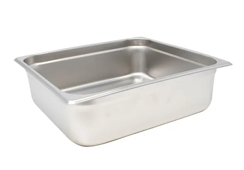 Omcan Two-Third-Size Stainless Steel Steam Table Pan – 4″ Deep 80614 1