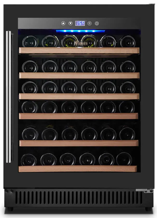 Omcan Vinovero 23" Single Zone Wine Cooler With 51 Bottle Capacity And Black Full Glass Door  48261 1