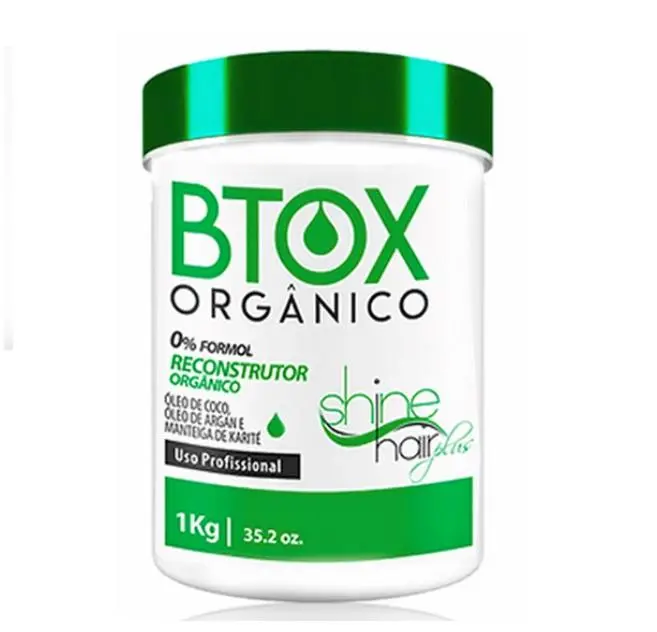 Organic Btox Coconut Argan Shea Butter Straightener Cream 1Kg - Shine Hair 1