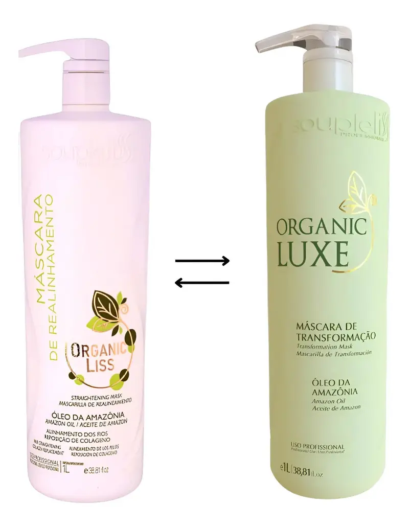 Organic Liss Progressive Brush Hair Straightening Realignment Mask 1L Souple Liss 1