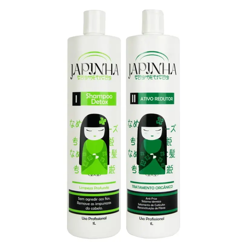 Organic Reducer Active Hair Straightener Smoothing Treatment Kit 2X 1L Japinha 1