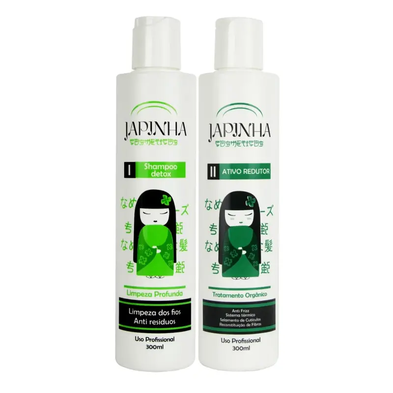 Organic Reducer Active Hair Straightener Smoothing Treatment Kit 2X 300Ml Japinha 1