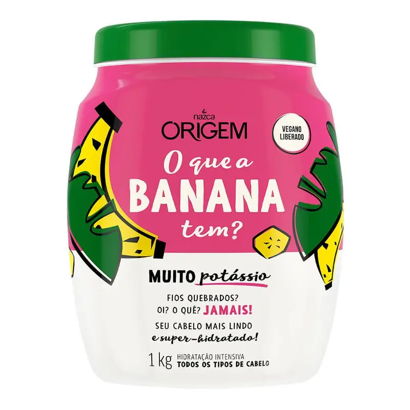 Origem Moisturizing Banana Vegan Potassium Hair Treatment Mask 1Kg - Nazca 1