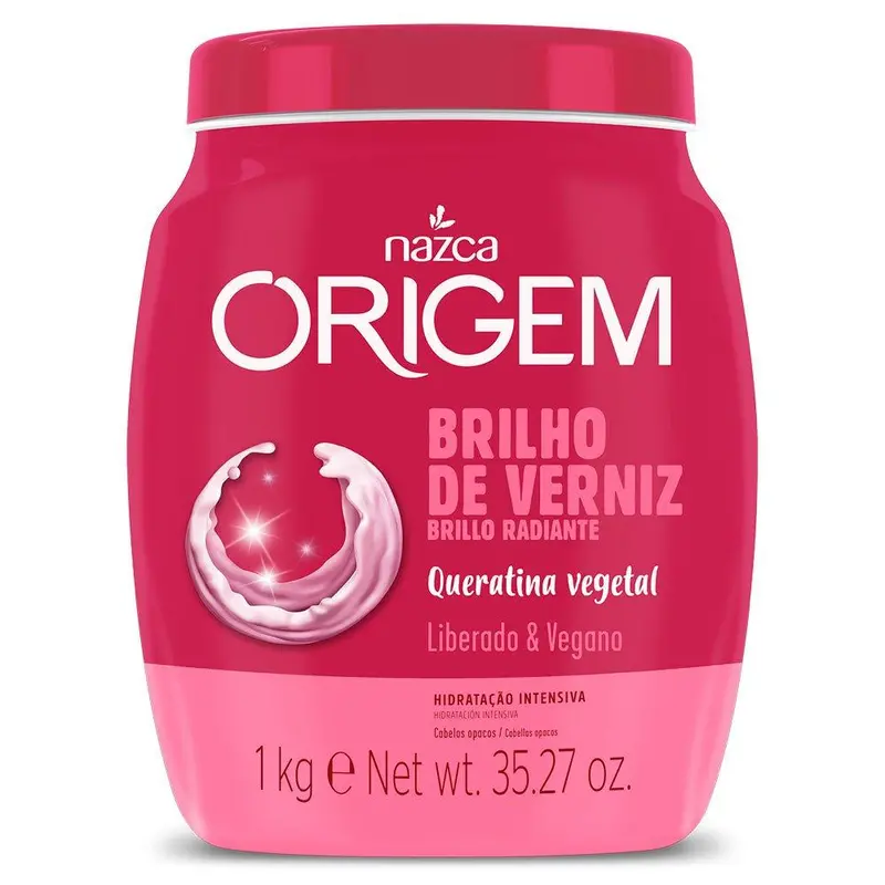 Origem Moisturizing Gloss Varnish Shine Vegan Keratin Hair Mask 1Kg - Nazca 1