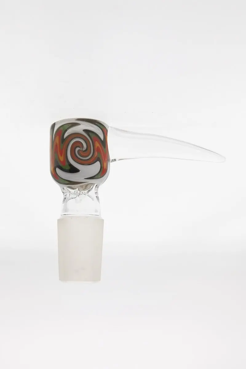Pinched Screen Bong Slide Bowl Piece W/ Wigwag & Handle (18Mm Male) 1