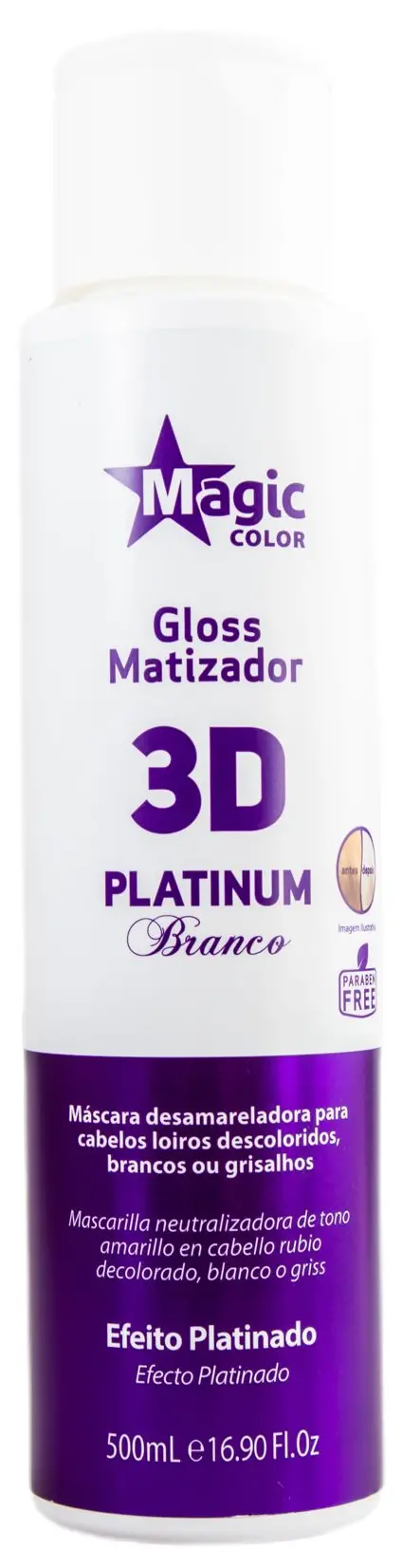 Platinum White Anti Yellow Treatment 3D Tinting Gloss Mask 500Ml - Magic Color 1