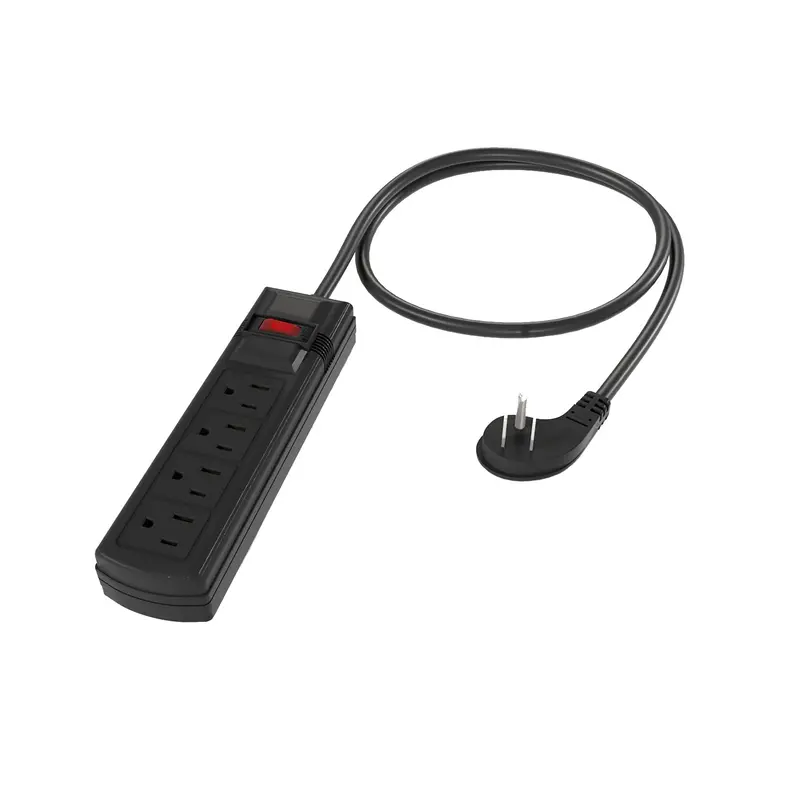 Portable 4-Outlet Surge Protector 45˚ Thin Plug 14Awg, 15A With 4-Foot Cord 1