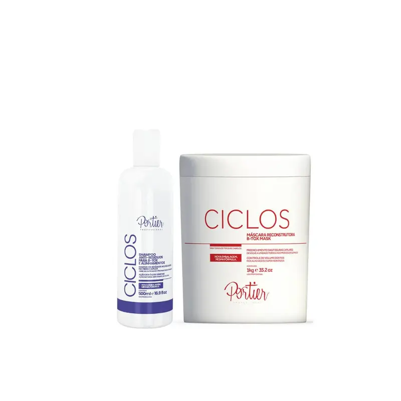 Portier Ciclos Deep Hair Mask Volume Control + Anti Residues Shampoo Kit 1