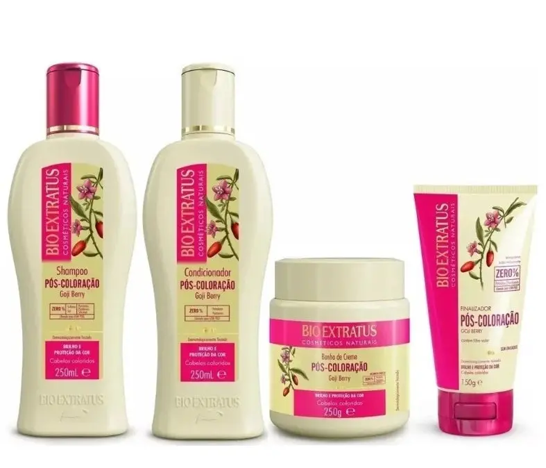 Post Coloring Colored Hair Shine Tones Booster Treatment Kit 4 Itens - Bio Extratus 1