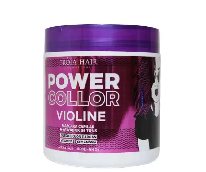 Power Collor Activator Violine Tinting Argan Ojon Vitamin E Mask 500G - Troia Hair 1