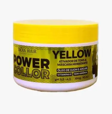 Power Collor Yellow Toning Tinting Argan Ojon Vitamin E Mask 300G - Troia Hair 1