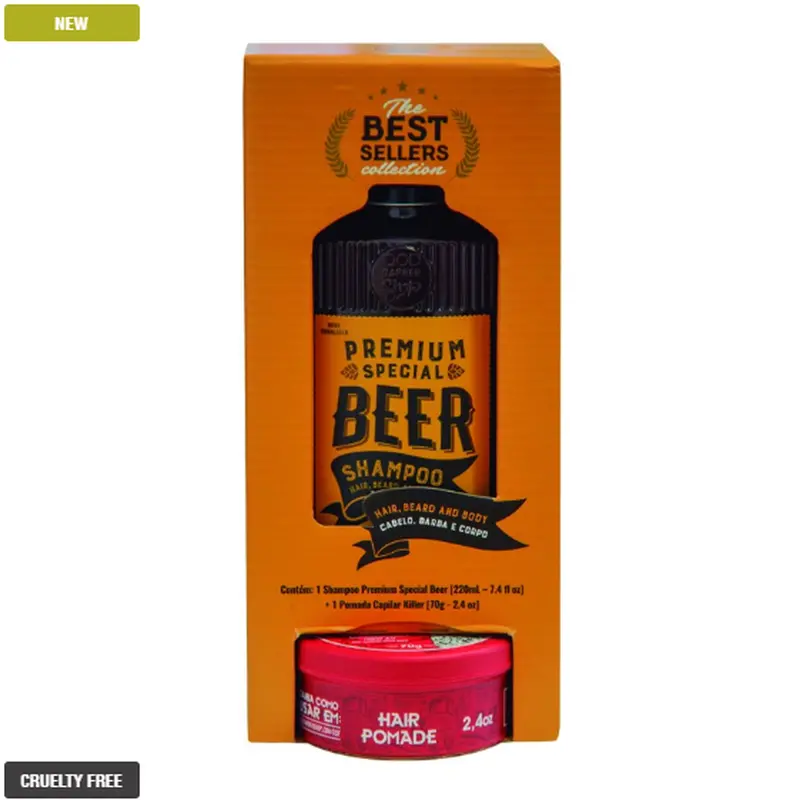 Premium Beer Shampoo 220Ml + Killer Hair Ointment 70G Barber Care Kit - Qod 1