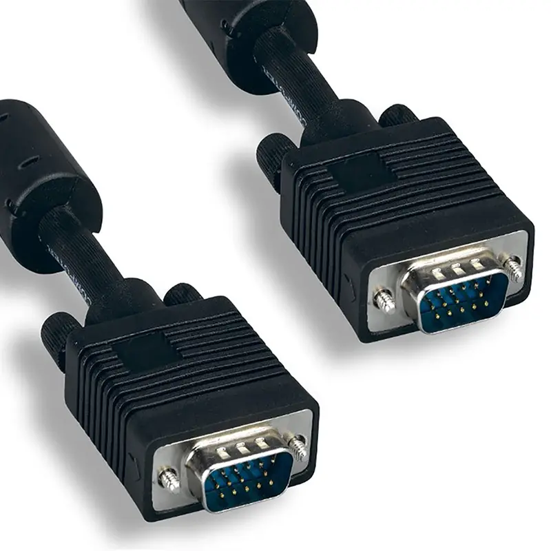 Premium Hd15 Svga Monitor Cable W/Ferrites Male To Male Black 1