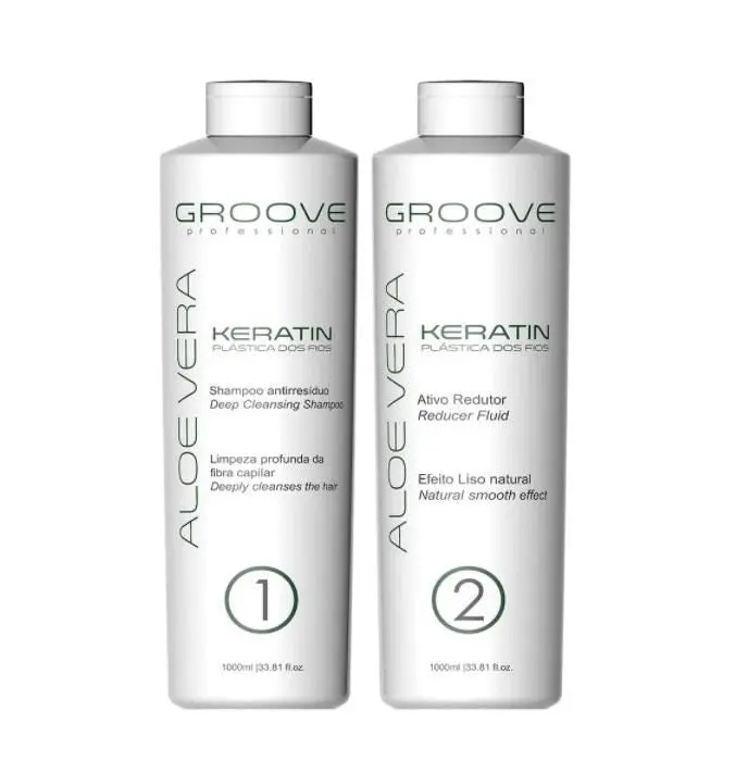 Professional Aloe Vera Keratin Hair Plastic Natural Smooth Kit 2X1000ml - Groove 1
