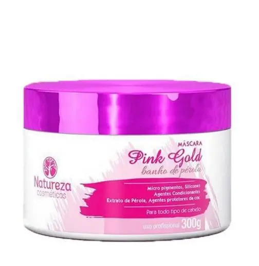 Professional Brazilian Hair Treatment Pink Gold Pearl Bath Mask 300G - Natureza 1