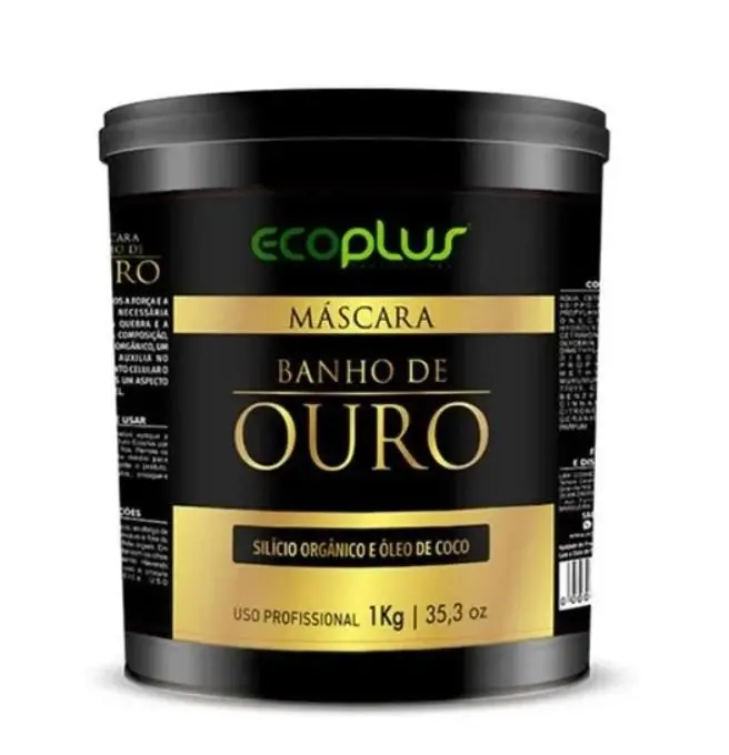 Professional Gold Bath Cream Organic Silicon Coconut Oil Mask 1Kg - Ecoplus 1