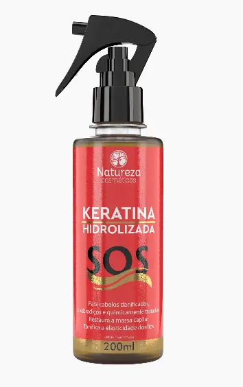 Professional Hair Treatment Sos Hydrolized Keratin Finisher 200Ml - Natureza 1