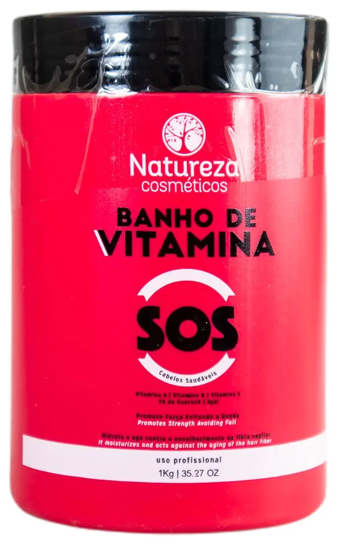 Professional Keratin Hair Treatment Sos Bath Of Vitamins Mask 1Kg - Natureza 1