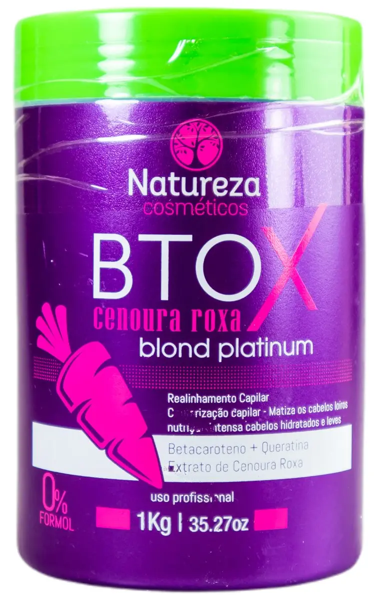 Professional Keratin Treatment Purple Carrot Btox Blond Platinum 1Kg - Natureza 1