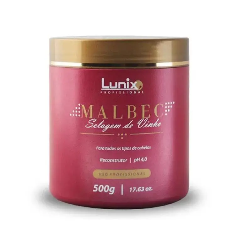 Professional Malbec Wine Sealing Frizzy Hair Reconstructor Mask 500G - Lunix 1
