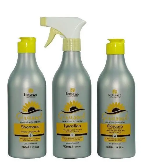 Professional Sunflower Cauterization Argan Keratin Treatment 3X500ml - Natureza 1