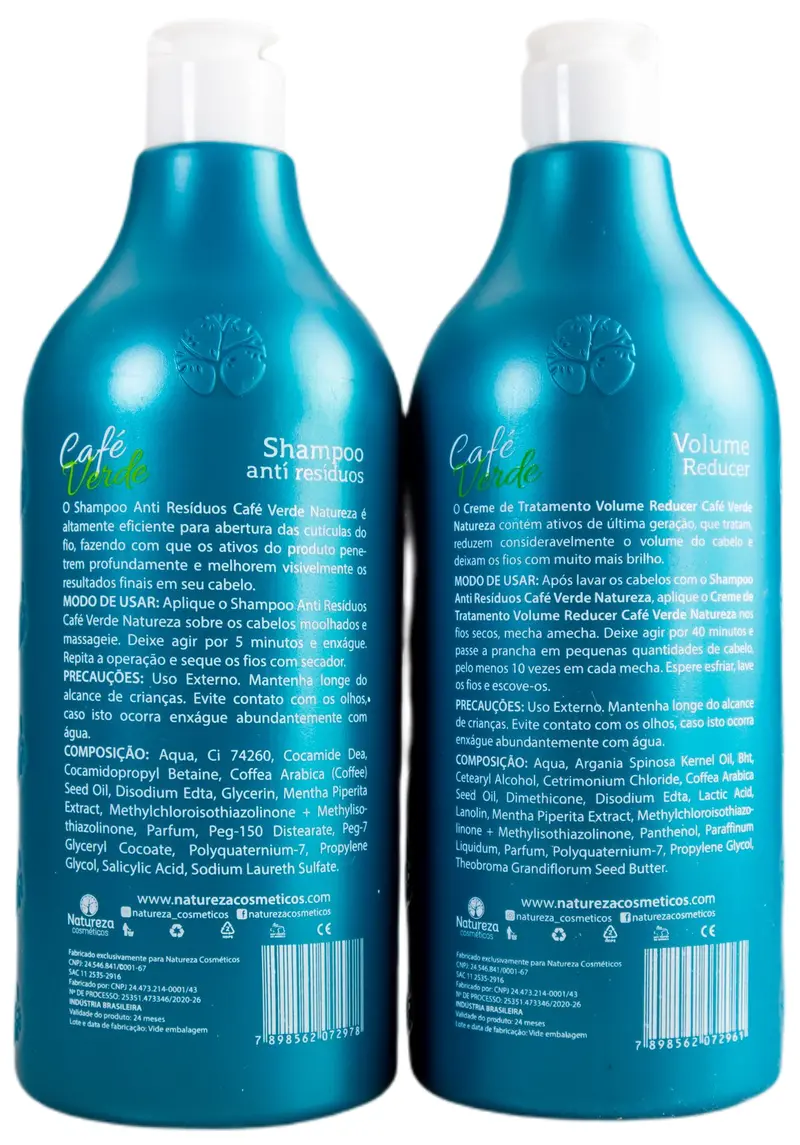 Professional Treatment Green Coffee Mint Extract Softness Shine 2X1l - Natureza 2