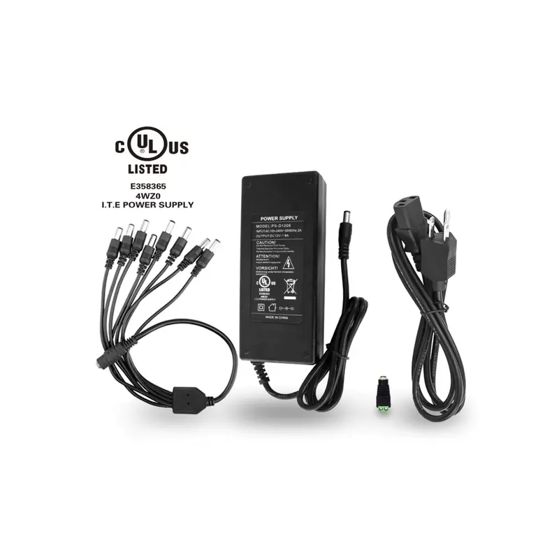 Ps-D1208 Dc12v 5A Power Adapter For Cctv Camera Or Led Light Ul Listed 1