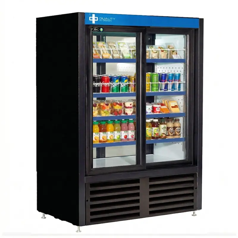 Qbd 39.5" Double Glass Slide Door Cooler Pass Thru Cd3360cpt-Hc 1