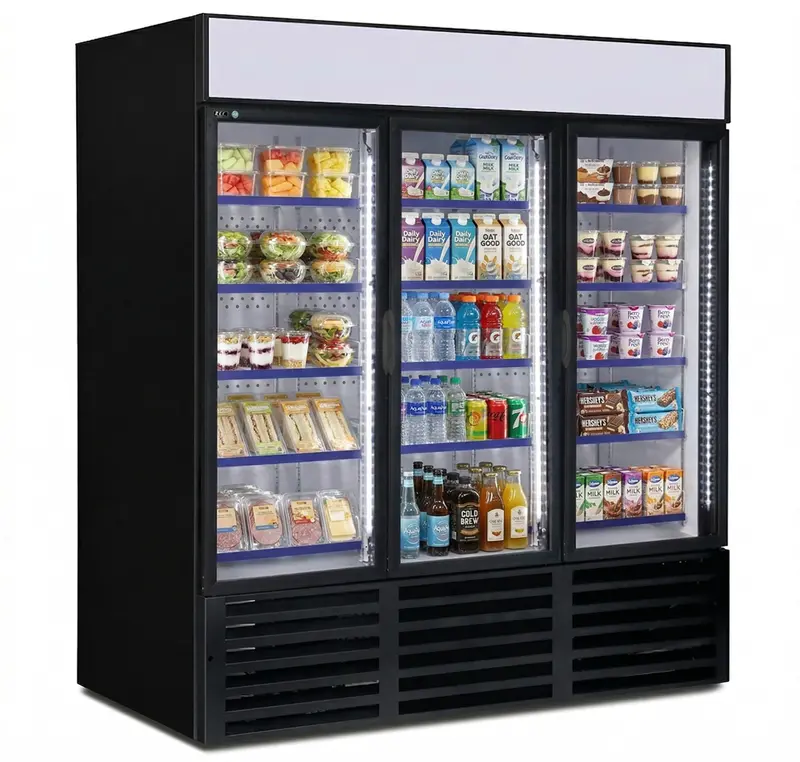 Qbd 78.1" Triple Glass Slide Door Cooler Cd69-Hc 1