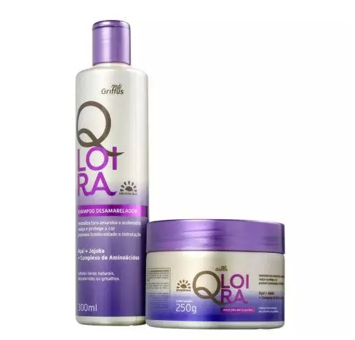Qloira Anti Yellow Açaí Jojoba Blonde Gray Hair Treatment Kit 2 Products - Griffus 1
