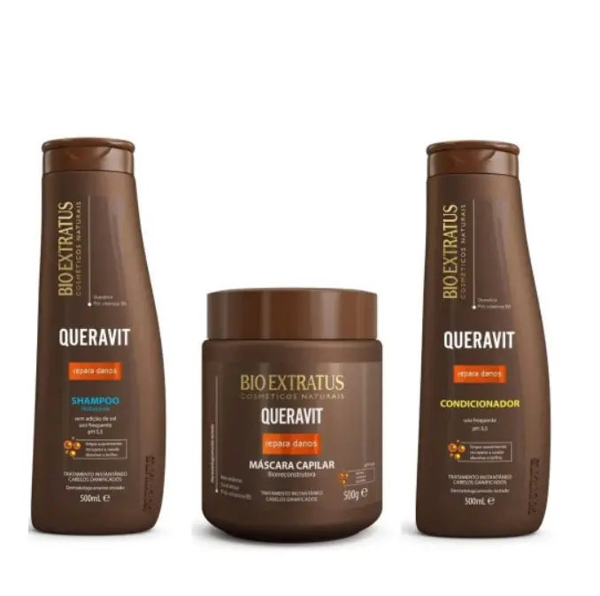 Queravit Sos Damage Hair Bio Reconstructor Treatment Kit 3X500 - Bio Extratus 1