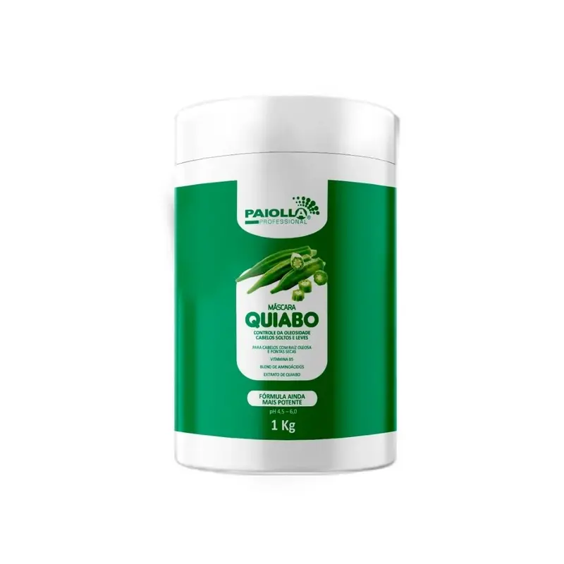Quiabo Okra Moisturizing Hair Oiliness Control Shine Treatment Mask 1Kg - Paiolla 1