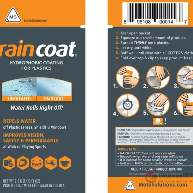 Rain Coat For Helmet Visors, Windscreens & Plastics - Motosolutions 1
