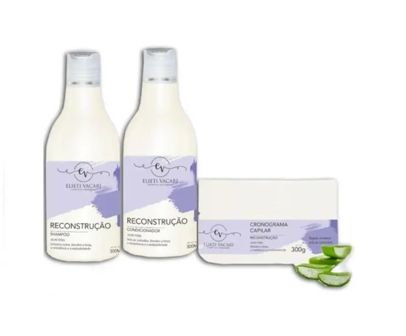 Reconstructor Home Care Aloe Vera Dry Hair Treatmen Kit 3X300 - Elieti Vacari 1