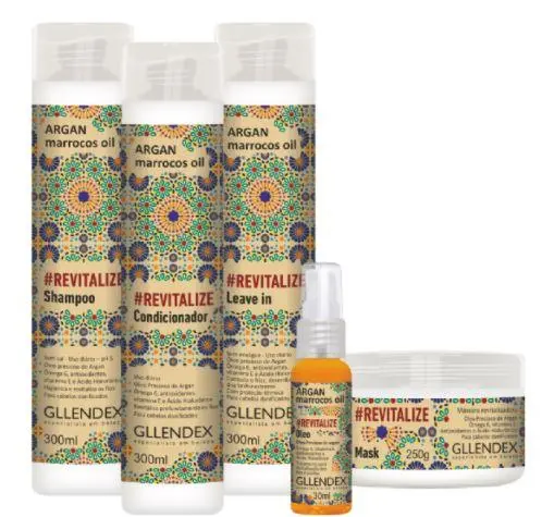 Revitalize Damaged Hair Treatment Argan Morocco Keratin Kit 5 Prod. - Gllendex 1
