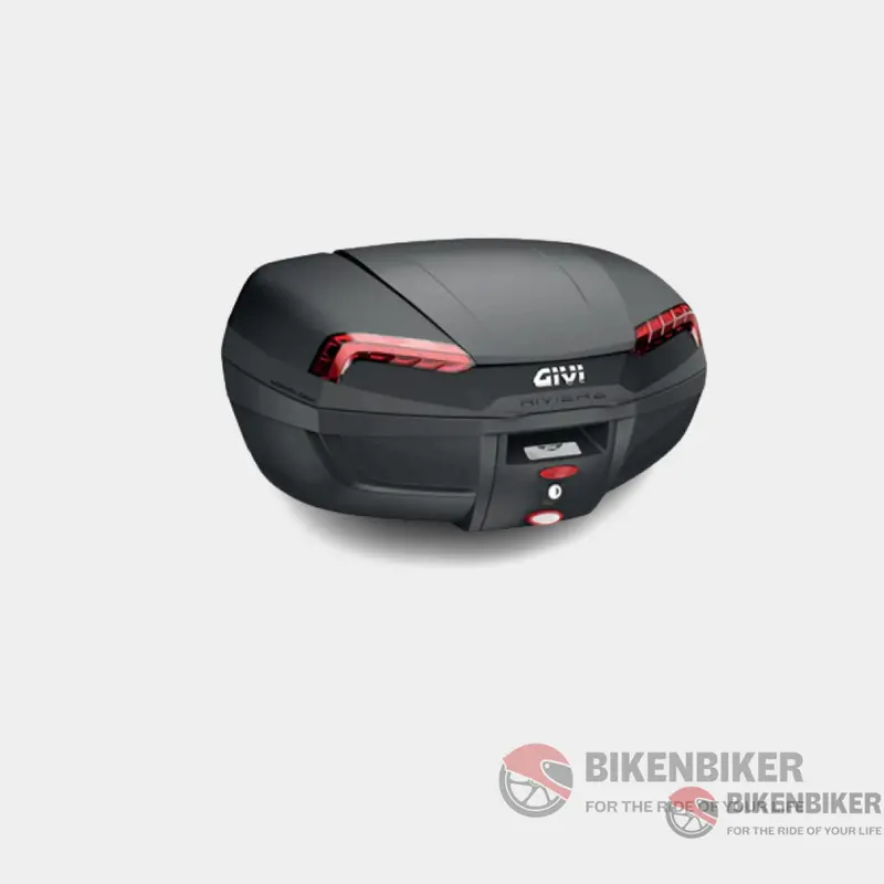 Riviera - 46 Ltr Monolock Top-Case Black With Red Reflectors 1