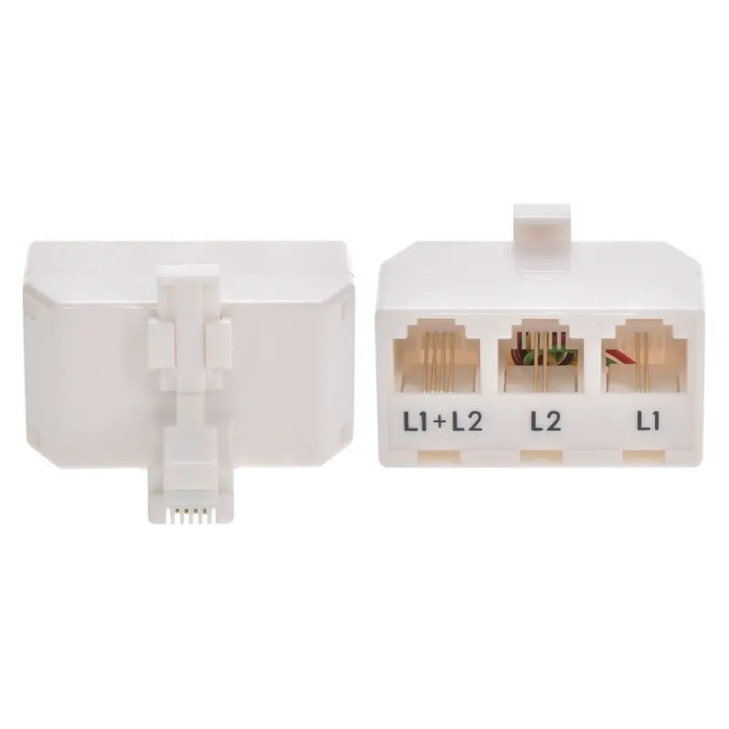 Rj11 6P4c Line Splitter, Line1/Line2/Line1+Line2 Modular T-Adapter 1