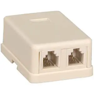 Rj11 Modular Dual Port Surface Mount Jack Ivory 1