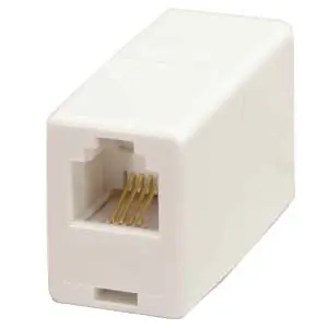 Rj11 Modular Inline Coupler Straight White 1