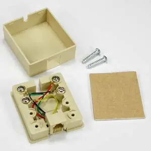 Rj11 Modular Single Port Surface Mount Jack Ivory 1